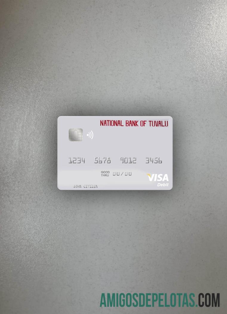 Tuvalu National Bank Of Tuvalu Visa Cartão de Débito Photolook Front amostra